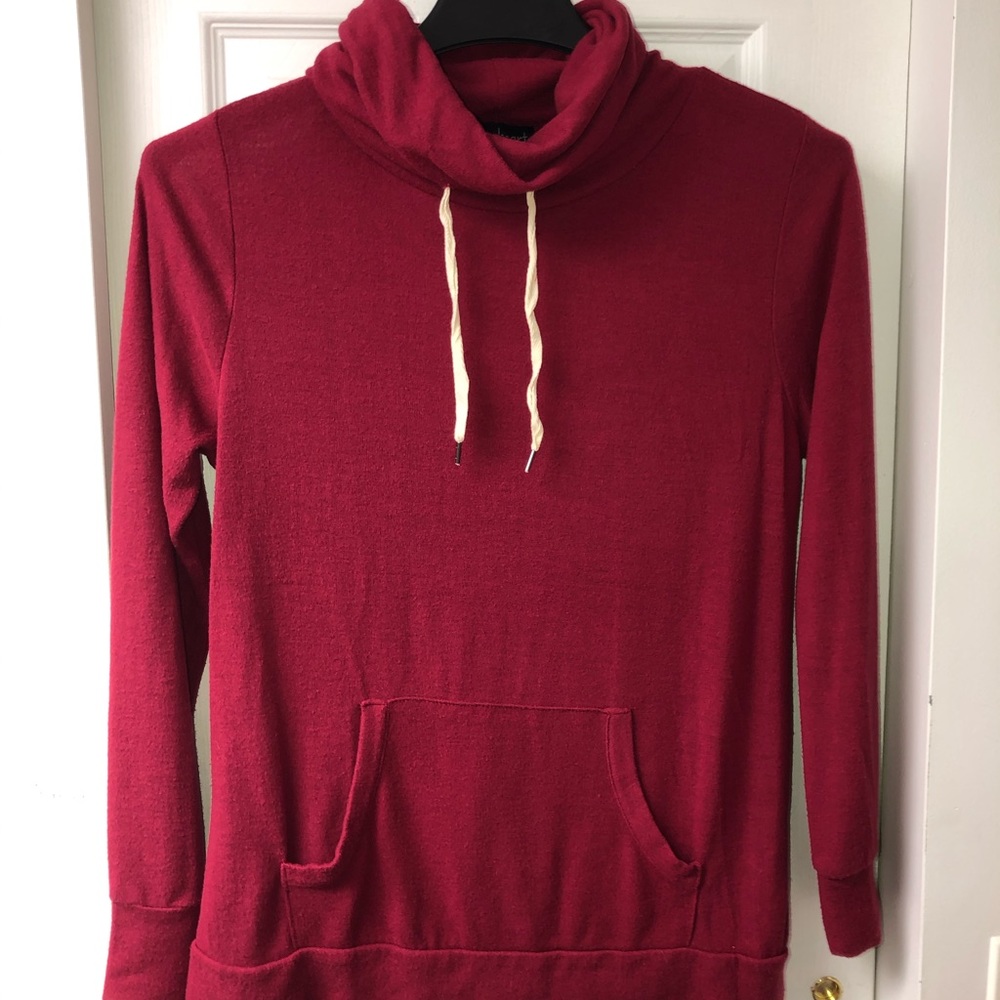 Dark red cowl neck sweater